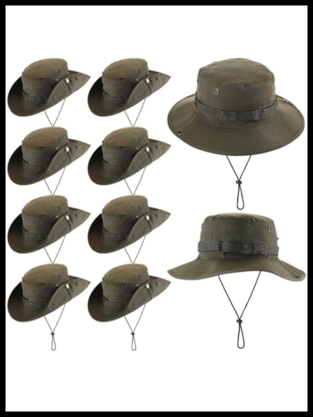 10 Pack Bucket Hats for Men Women Adjustable Chin Strap Outdoor Fishing Hiking